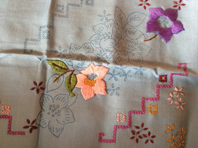 early sewing tablecloth