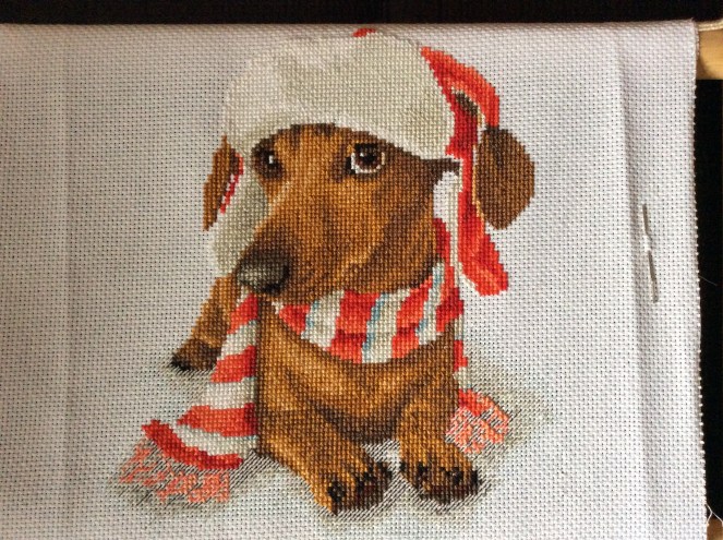 dachshund backstitched